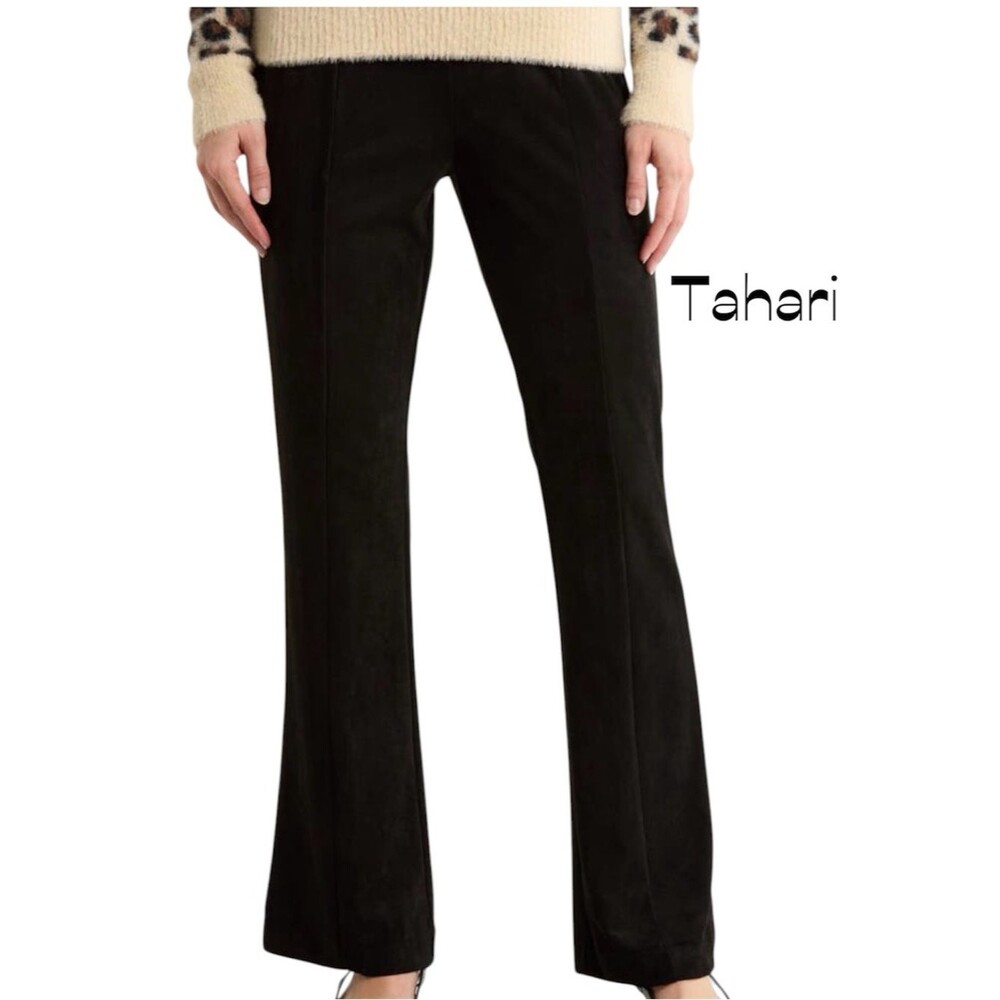 Tahari Black Velvet Stretch Bootcut WhimsiGoth Jeans NWOT Size 4